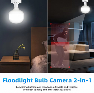Caméra CCTV intérieure sans fil V380 <span class=keywords><strong>Pro</strong></span> 3MP <span class=keywords><strong>HD</strong></span> avec lumière LED E27 WiFi PTZ Audio bidirectionnel Stockage cloud grand angle et garantie d'un an - Product Image 6