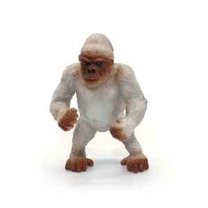 Gorilla-Spielzeug weiß realistische handbemalte Gorilla-Affen-Wildmodell-Tierfigur