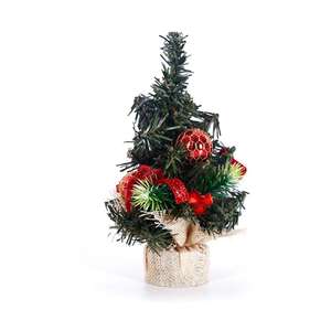 Árbol de Navidad en Miniatura de Pino para Escritorio con Bayas de Acebo y Conos para Decoración del Hogar u Oficina - Product Image 5