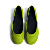 Chaussures plates de créateur 2026 en crin de cheval vert à bout rond, ballerines à enfiler de luxe pour femmes
