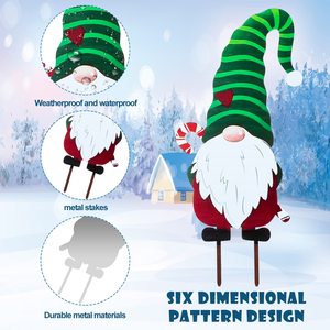 Lot de 6 Décorations de Jardin en Métal pour Halloween et Noël : Gnomes et Grappes de Vigne pour Décoration de Jardin et de Cour - Product Image 4
