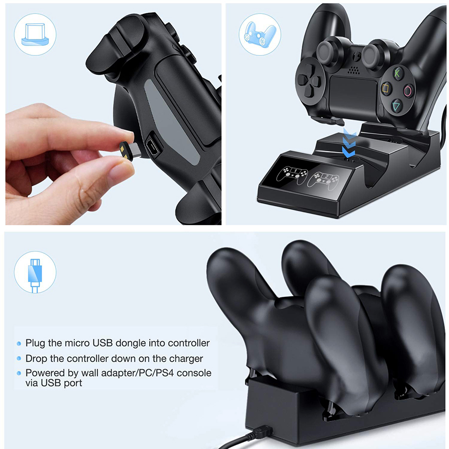 USB充電ドックステーションPS4用 & PS4 Proコントローラデュアル