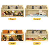AromaNano Couveuse à poussins en bois massif et acrylique, à température contrôlée, étanche, coupe-vent, avec fermeture coulissante horizontale pour
