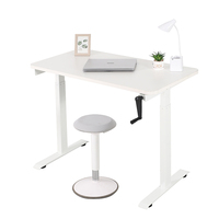 Mini bureau informatique réglable en hauteur manuel avec cadre métallique, table assis-debout, mobilier de bureau sain