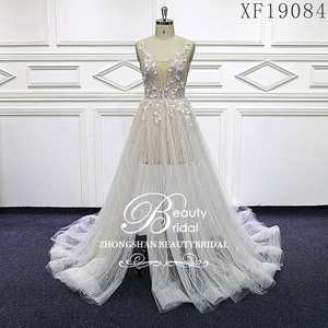 Robe <span class=keywords><strong>de</strong></span> mariée civile avec photo réelle <span class=keywords><strong>de</strong></span> couleur ivoire clair pour la mariée - Product Image 5