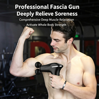 Pistola de Masaje Fascial Portátil Inalámbrica de 4 Cabezales, Mini Masajeador de Percusión Profunda, Recargable por USB, Bajo Ruido, para Gimnasio, Oficina, Hogar, Dolor Corporal