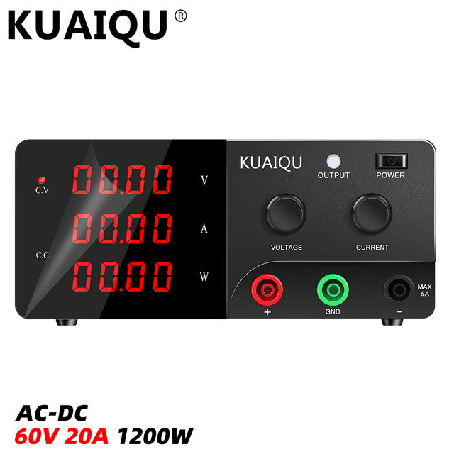 KUAIQU Factory Price R-SPS6020 60V 20A 1200W Switching DC Power Supply with 4-Output ON/OFF protection for Laboratory DIY R&D