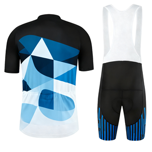 Triathlon personnalisé ensemble de maillots de cyclisme pour hommes maillot de vélo de route poche zippée manches courtes maillots de cyclisme et kits de bavettes uniforme - Product Image 2