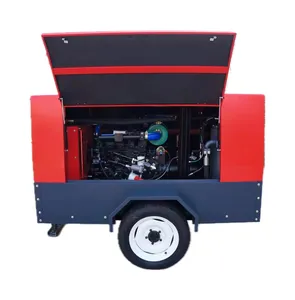 Diesel Powered Wheels 106cfm 42KW Diesel Screw Air Compressor for Mine Drilling