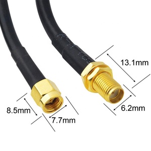 RG58 Personnaliser Câble Coaxial 2m 5m <span class=keywords><strong>10m</strong></span> Rg58 <span class=keywords><strong>SMA</strong></span> Mâle à <span class=keywords><strong>SMA</strong></span> Femelle Connecteur Câble Basse Consommation RG58 - Product Image 3