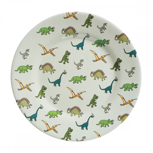 Plato de Melamina Irrompible para Niños, Redondo, Azul, con Dibujo Animado de Niña Sosteniendo una Bola de Nieve - Product Image 6