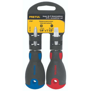 Juego de destornilladores de 2 piezas Pretul, mango de plástico de acero con agarre cómodo, broca ranurada Phillips para reparación de bricolaje, caja OEM - Product Image 1