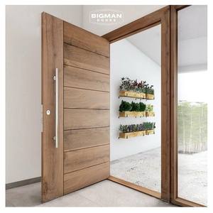Puerta de Entrada Horizontal de Madera de <span class=keywords><strong>Arce</strong></span> Sólido Canadiense, Tamaño Personalizado, Resistente al Agua y al Viento, Moderna, Exterior de Fibra de Vidrio para Hotel - Product Image 1