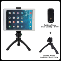 Clip double usage pour tablette et téléphone Fotopro, design à rainure en V, compatible avec la plupart des téléphones et iPad