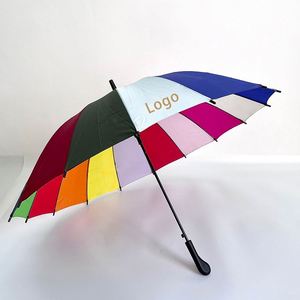 Parapluie de golf droit promotionnel personnalisé avec logo, coloré, effet tie-dye arc-en-ciel, parapluie arc-en-ciel 24K, vente en gros - Product Image 3