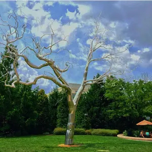पार्क विशाल संयंत्र सजावट स्टेनलेस स्टील वेल्डिंग हाथ से बने आधुनिक उपहार आइटम पेड़ मूर्तिकला