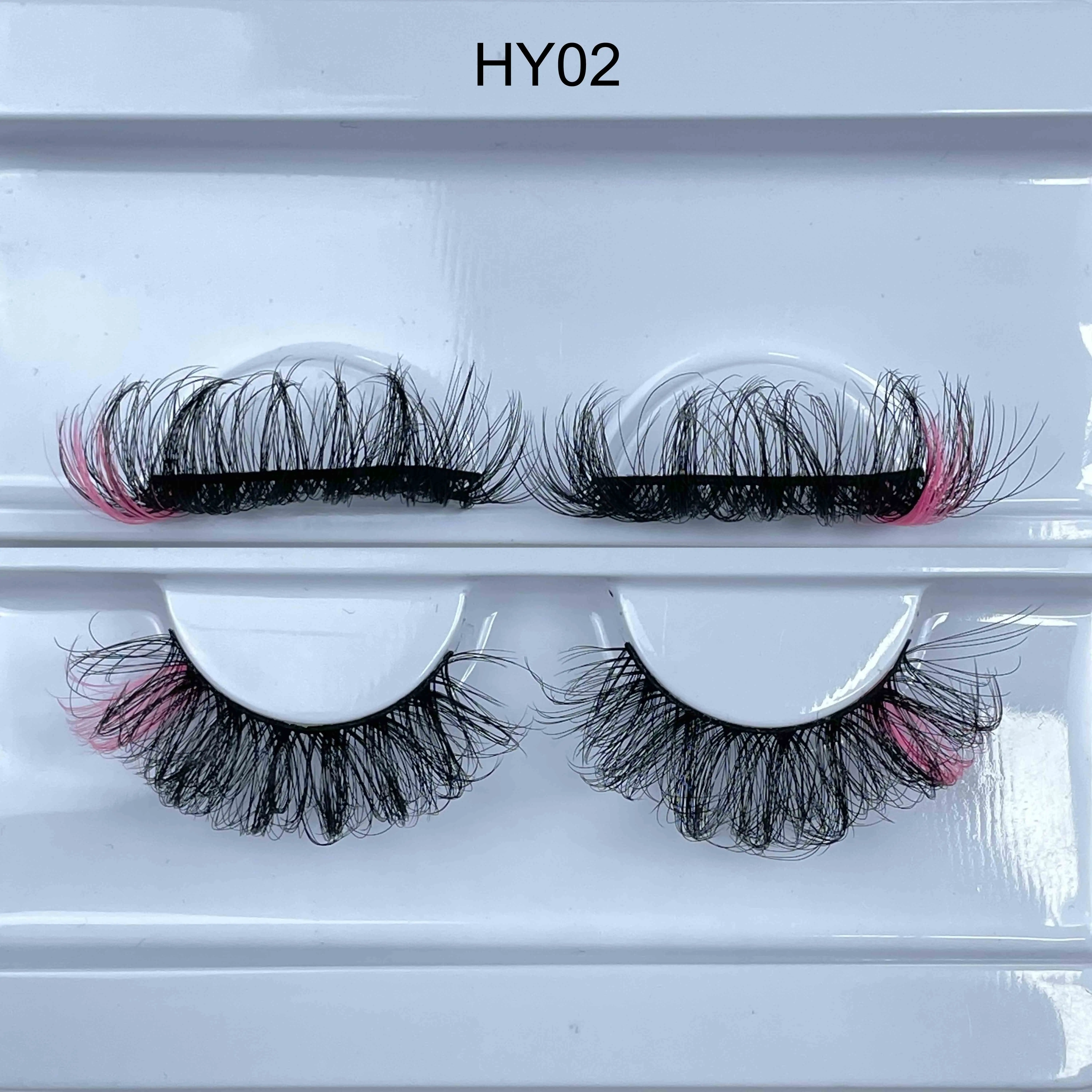 Cils de vison sans cruauté réel sibérien 3D Faux cils de vison couleur cils vendeur en gros