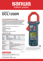 Multimètres numériques à pince SANWA DCL1000 DCL1200R série DCM True RMS AC/DC avec écran LCD fabriqués à Taïwan/Chine