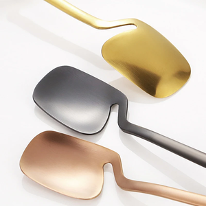 Modern Stainless Steel 304 Unique Custom Metal Coffee Tea Serving Hanging Spoon Fork Cutlery <b>Flatware</b> <b>Set</b> for Cup - Product Image 3