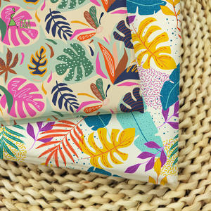 Tropische Strandstijl Palmboombladeren Ademende Licht Geweven 100% Bedrukte Katoenen Stof Voor Zomeroverhemden - Product Image 3