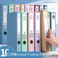 Caja de Archivo Plegable A4 Color Morandi, Organizador de Almacenamiento de Documentos de Plástico Grueso, Estilo Retro, Suministros de Oficina