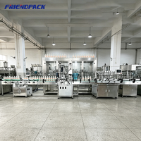 Friendpack 3-in-1 Automatische Desktop Vulflesmachine voor Melk, Sap, Olijfolie en Vloeistoffen, inclusief afsluit- en etiketteermachine