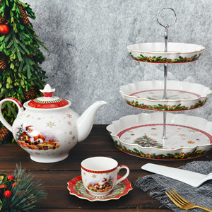 Ensemble de dîner de noël en <span class=keywords><strong>porcelaine</strong></span> cadeau du père noël <span class=keywords><strong>vaisselle</strong></span> assiettes plats céramique nouveaux ensembles de <span class=keywords><strong>vaisselle</strong></span> en <span class=keywords><strong>porcelaine</strong></span> osseuse - Product Image 3