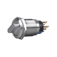 Interrupteur rotatif à bouton poussoir en acier inoxydable électronique 220V à 3 positions autobloquant IP65 19MM 2NO 2NC