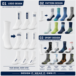 Custom Logo Compression Running <b>Socks</b> Breathable Lightweight Crew Sports <b>Socks</b> for Men and Women - Product Image 3