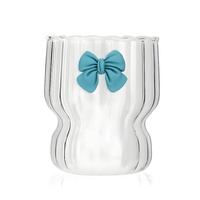 Tasse à café en verre borosilicate rose résistant à la chaleur, couleur unie, style girly, sans poignée ni couvercle, pour infusion de thé