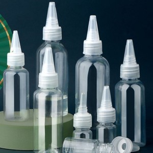 Pet Transparent <b>Glue</b> <b>Bottles</b> 30ml With Pointed Spouts Screw Cap Sealing For Chemical Packaging - Product Image 1