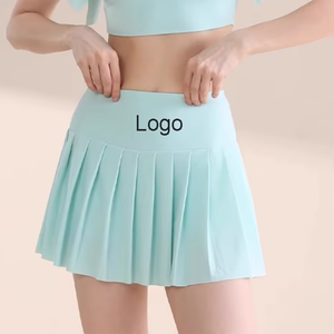 Benutzer definiertes Logo Tennis rock <span class=keywords><strong>2</strong></span>-teiliges Set Slim Fit Tennis rock mit hoher Taille und Handy tasche Outdoor Sport Tennis rock für Frauen - Product Image 1