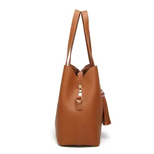 OEM Vintage Large Women Tote Bags Wholesale Custom Logo Fashion Designer Shoulder Single Strap Waterproof PU Leather Daily Use