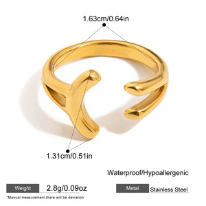 Eresi New mỉm cười hình dạng khuôn mặt không gỉ steel18k PVD mạ Vàng Vòng người phụ nữ thiết kế thời trang Funky nhẫn có thể điều chỉnh phụ nữ vòng - Product Image 5