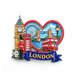Aimant de réfrigérateur personnalisé de <span class=keywords><strong>Londres</strong></span> en alliage de zinc, aimant en relief 3D, aimant peint à l'émail, souvenir pour les voyages au Royaume-Uni - Product Image 6