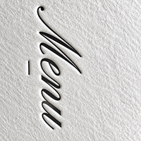 Cartes de menu personnalisées en typographie, menu de mariage en papier texturé gaufré, menu de table de restaurant de luxe pour événements et banquets