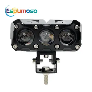 Lampu Sorot LED Sepeda Motor 3 Lensa, Lampu Sorot Bantuan Lensa Proyektor 3D 35W