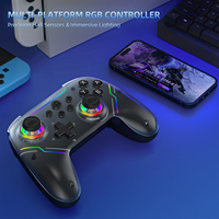 Control Inalámbrico con Funciones Completas de 800 mAh para Switch/PC, Joystick con Luces LED RGB y Motor de Vibración, Compatible