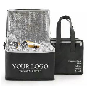 OEM Custom Preservation Insulated Cooler Bag Logo Delivery for Food Delivery Bag Reusable Thermal Non Woven Aluminum Foil Bag - Product Image 1