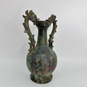 드래곤 귀를 가진 청동 꽃병 용 주조를위한 고대의 리베어를 특징으로하는 금속 공예품 - Product Image 3
