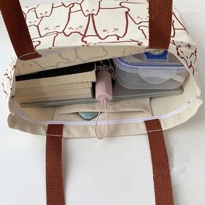 Bolso de Lona para Mujer, Moderno y Bonito, Tipo Tote, con Cierre, de Diseño, con Dibujos Animados, para Compras - Product Image 4