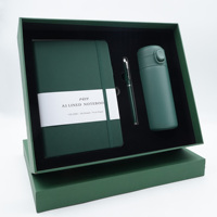 Nouveauté : Coffret cadeau carnet A5 effet cuir avec bouteille isotherme et stylo, coffret cadeau d'affaires haut de gamme pour usage professionnel et bureautique