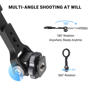 ขาตั้งโทรศัพท์แม่เหล็กแบบหมุนได้ 360 องศา °   ขาตั้งกล้องแบบหมุนได้พร้อม Cold Shoe Mount สำหรับ iPhone Samsung สำหรับการถ่ายวิดีโอบล็อกและการบันทึกภาพบนโต๊ะ - Product Image 4