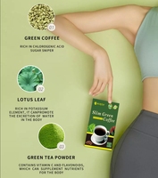 Café vert minceur instantané, goût neutre doux, aromatisé aux fruits, emballé en boîte et en sachet