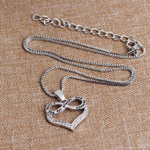 Collana Vintage ZRM per Coppie con Pendente 'Ti Amo per Sempre e per l'Eterno' a Forma di Cuore Infinito con Catena a Serpente in Cristallo per Donne - Product Image 3
