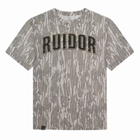 T-shirt camouflage personnalisé résistant au rétrécissement, respirant, confortable, en tissu extensible, effet délavé, pour la chasse en eaux profondes et la pêche