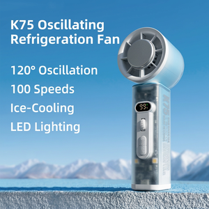 Creative 120 °   Ventilateur portable de bureau à 100 vitesses oscillantes, turbo-refroidissant, haute vitesse, avec veilleuse et fonction <span class=keywords><strong>SOS</strong></span> - Product Image 2