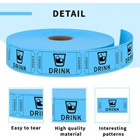 Lot de 1000 jetons de valeur en rouleau, bons de boissons bleus de haute qualité pour les événements, les tombolas, charme discret et design pratique