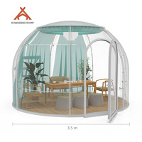 Dôme géodésique rond en polycarbonate PC Kawagebo Kamp (KK) de 3,5 m / 11,5 pi de diamètre, tente préfabriquée pour glamping, maison bulle