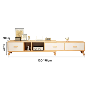 Mobile TV Moderno per <span class=keywords><strong>Soggiorno</strong></span>, Mobiletto TV in Legno Stile Rustico, <span class=keywords><strong>Dimensioni</strong></span> Regolabili - Product Image 2